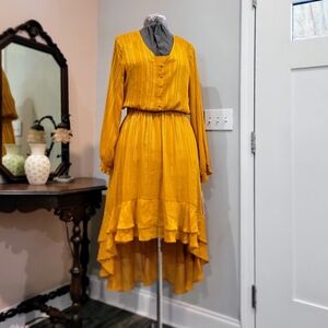 NWT 16 Nanette Lepore 'Gold Ray' Asymmetrical Shimmery Dress